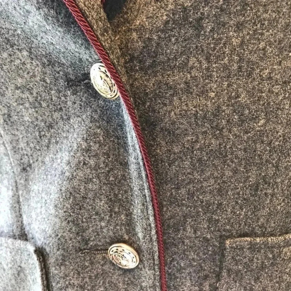VTG JR Bazaar Wool 2 buttons 3 Pockets Gray Jacket Blazer Women Size 7 Pockets - Picture 6 of 8